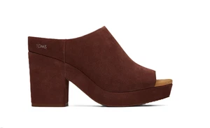 TOMS Florence Ladies Platform Shoe Chetsnut Suede Women Size 8 NEW - Picture 1 of 4