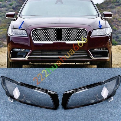 Par de cubiertas transparentes para lentes de faros + pegamento para Lincoln Continental 2015-2020 Foto 1 de 4