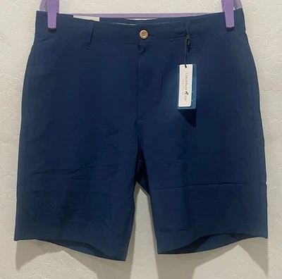 Men Caribbean Joe Breeze Tech Short Tag 34 Actual Size 35x9" Blue Stretch NWT - Image 1 of 4