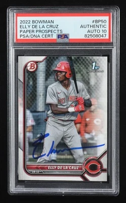 2022 Bowman Chrome Elly De La Cruz RC Blue Ink On-Card Auto PSA 10 - Image 1 of 2