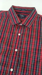 J. Crew Thompson Camicia Uomo Manica Lunga Rosso Cotone Tartan Plaid XL 17-17,5 - Foto 1 di 7