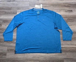 Camisa Henley Tommy Bahama Island Zone Para Hombre 3XLB Tinta Azul Onda Cresta 3XL Grande - Imagen 1 de 6