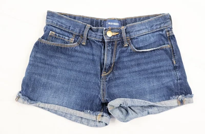 Pantalones Cortos Denim Azul Marino Antiguo Jóvenes Niños Niñas 14 Azul Oscuro Dobladillo con Puños Foto 1 de 4