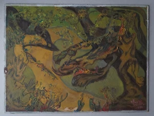 Gouache on Cardboard Composition Signed G. VON DER LOO (1911/1996) - Picture 1 of 3