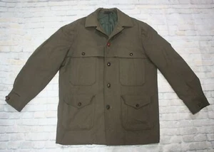 Vintage Flechheimer Gabardine Mackinaw Hunting Jacket - Union Made - Size L ? - Picture 1 of 12