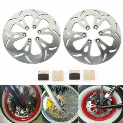 Solid Front Rear Brake Rotors Pads For Suzuki Intruder 1400 VS1400 GLP 1987-2004 - Image 1 of 4