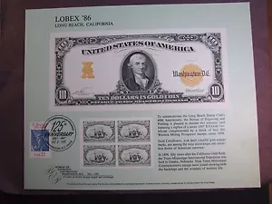 Carta ricordo filatelica e numismatica USA SC115 1986 (vedi nota) C274 - Foto 1 di 1