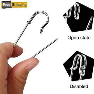 10 Stück große Sicherheitsnadeln Schwerlast Stahl Sicherungsstifte für Basteln Decken Kilts - Bild 1 von 9