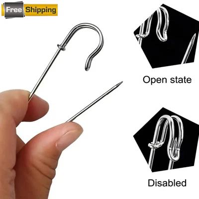 10 piezas pasadores de seguridad grandes pasadores de bloqueo de acero de alta resistencia para mantas artesanales faldas Foto 1 de 4