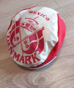 1986 Football World Cup Mexico Denmark Pique Cap Hat. - Picture 1 of 6