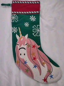 Party Rosa Einhorn Wolle Applikation Erbstück Qualität Handarbeit Weihnachtsstrumpf - Bild 1 von 5