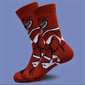 Calze regalo unisex retrò Mighty Morphin Power Rangers rossi adulti taglia 6-10 - Foto 1 di 4