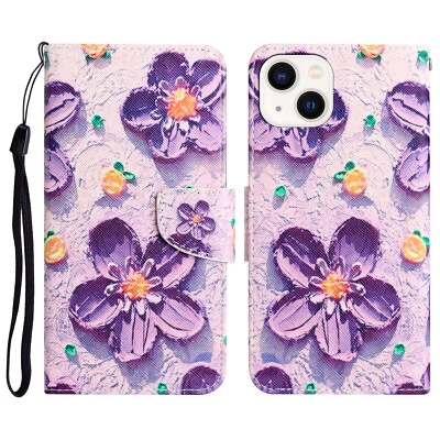 Porta-Cartão Carteira Magnética Flip Capa Flor para Vários Telefones Feminina - Imagem 1 de 4