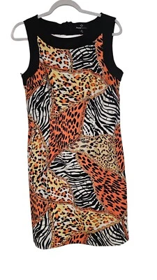 Ronni Nicole Dress Size 12 Animal Leopard Cheetah Print Sheath Dress 90’s - Image 1 of 3