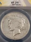 1921 - Anacs Vf25 Peace Dollar