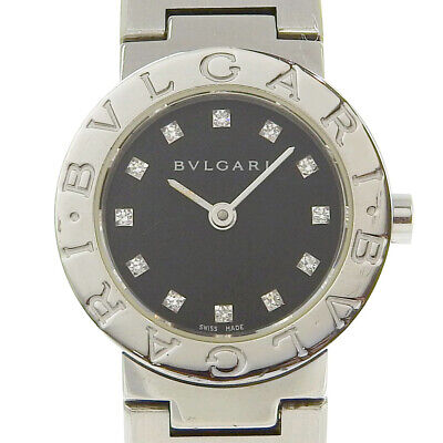 BVLGARI Bulgari Bulgari Watches BB23Stainless Steel 12P diamond blackDial ...