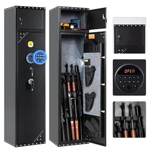8 Gun Safe for Rifles Pistols Gun Cabinet Quick Access w/Drawer/Removable  - Picture 1 of 8