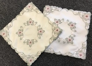 6 Pcs 14" Embroidered Lace Square Doily Doilies Placemats Wedding Party Banquet - Picture 1 of 7