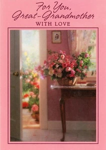 Loving BIRTHDAY Card FOR GREAT-GRANDMOTHER, Rose Flower Basket by Ambassador +✉ - Picture 1 of 6