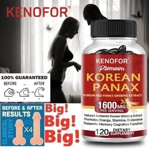 Panax Ginseng Coréen Rouge 1600 mg – Haute Résistance, Énergie/Endurance/Mémoire - Imagen 1 de 11