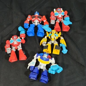 Playskool Transformers Figures Lot Of 5 Rescue Bots Optimus Prime Bumblebee  - Picture 1 of 17