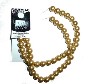 Cousin beige oro 8mm 48 piezas perla abalorio hebra (U25) - Imagen 1 de 1