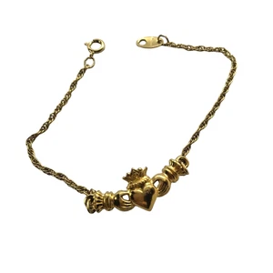 Vintage Signed AVON IRISH CLADDAGH FRIENDSHIP BRACELET Heart Hands Crown - Picture 1 of 7