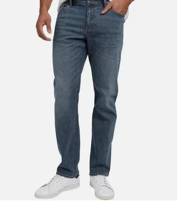 IZOD 男式牛仔裤 32x29 直筒舒适弹力牛仔蓝色。 — 第 1/4 张图片