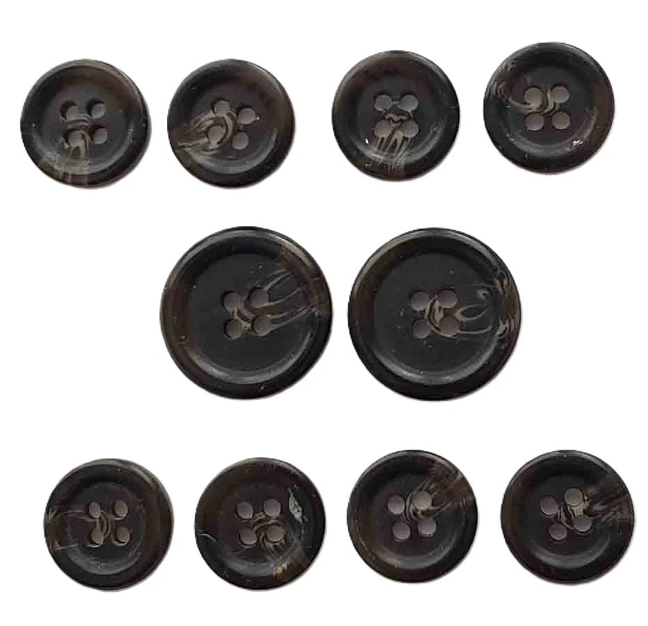 Hart Schaffner Marx Genuine Horn Suit Buttons Set Gray Cream X3K Men's - Image 1 of 1