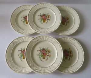 6 Wedgwood Belmar 10 1/2" Dinner Plates - Flower Baskets - Unused - Picture 1 of 9