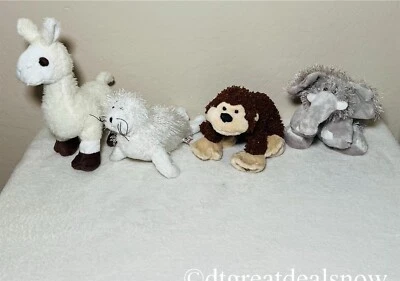 Webkinz Plush Lot 4 Llama Seal Cheeky Monkey Elephant Stuffed Animal NO Code - Image 1 of 4