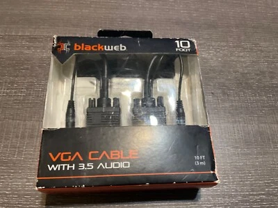 Blackweb VGA Cable With 3.5 Audio 10 FT Connect PC to VGA Compatible Device - Image 1 of 2