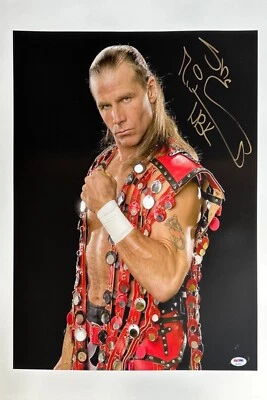 Shawn Michaels Signed 18x24 WWE WWF Wrestling Photo 'HBK' PSA 8A33698 - Image 1 of 2