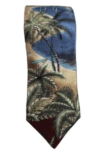 Tropicals By Tango Mens 100% Silk Neck Tie Palm Trees Made In The USA EUC - Picture 1 of 6