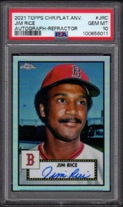 Jim Rice Topps 2021 cromo platino #JRC autógrafo-refractor/199 grado PSA 10 - Imagen 1 de 2