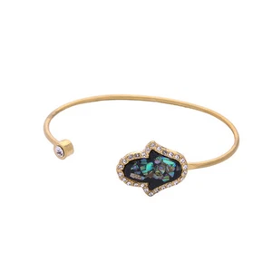 Bracele dorado con cuentas arco iris negro mano Urban Anthropologie Contour Hamas - Imagen 1 de 1