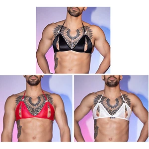 Men Crop Tops Comfortable Underwear High Stretch Lingerie Crossdress Bra Vest - Picture 1 of 42