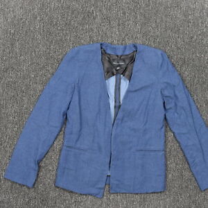 Adrienne Vittadini Women's Size M Cardigan Blazer  Blue Long Sleeve Polyester