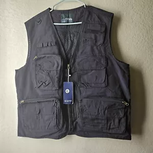Outdoor Multi-pocket Mesh Vest Hunting Fishing Camping Photography Black XL - Picture 1 of 9