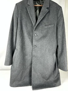 Men's STAFFORD Wool Overcoat Size 48 Reg. $275 Black Gray - Picture 1 of 8