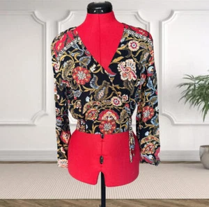 Carole Little Petite Floral Print Crop Top - Picture 1 of 5