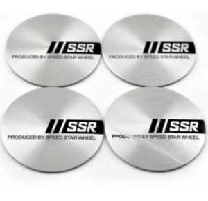Silver 4x50mm SSR Wheel Center Stickers Hub Stickers Rim Stickers Logo