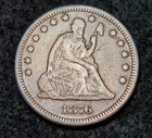 1876 25C Seated Liberty Silver Quarter Dollar Early Us Mint Type Coin