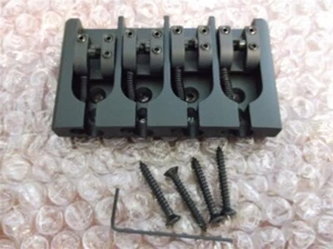 NEW Hipshot 4-String A-Style Aluminum Bass Bridge - BLACK, CHOOSE YOUR SPACING! - Picture 1 of 7