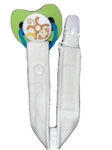 Schnullerband Schnullerkette Nuckelband Weiss Uni Taufe *Art:SB#A3 - Bild 1 von 7