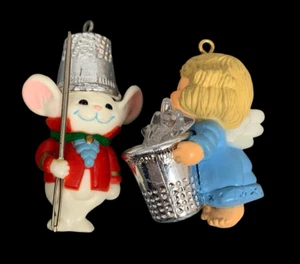 Vintage Punze Fingerhut Maus & Fingerhut Engel Ornament - Bild 1 von 18
