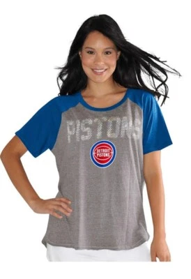NBA Detroit Pistons Conference T-Shirt Womens Plus Size 2X 3X Touch Heather Grey - Image 1 of 4