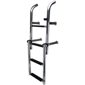Folding Boat Ladder, Open Top 316g Marine 4 Step Ladder To Suit Angled Mounting - Foto 1 di 3