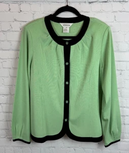 MISOOK light green knit button trim balloon sleeve cardigan blazer size M NWOT - Picture 1 of 9