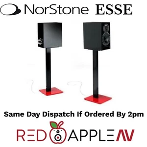 Pair Of Norstone ESSE 61cm High Speaker Stands In Black/Red FREE Delivery - Picture 1 of 6